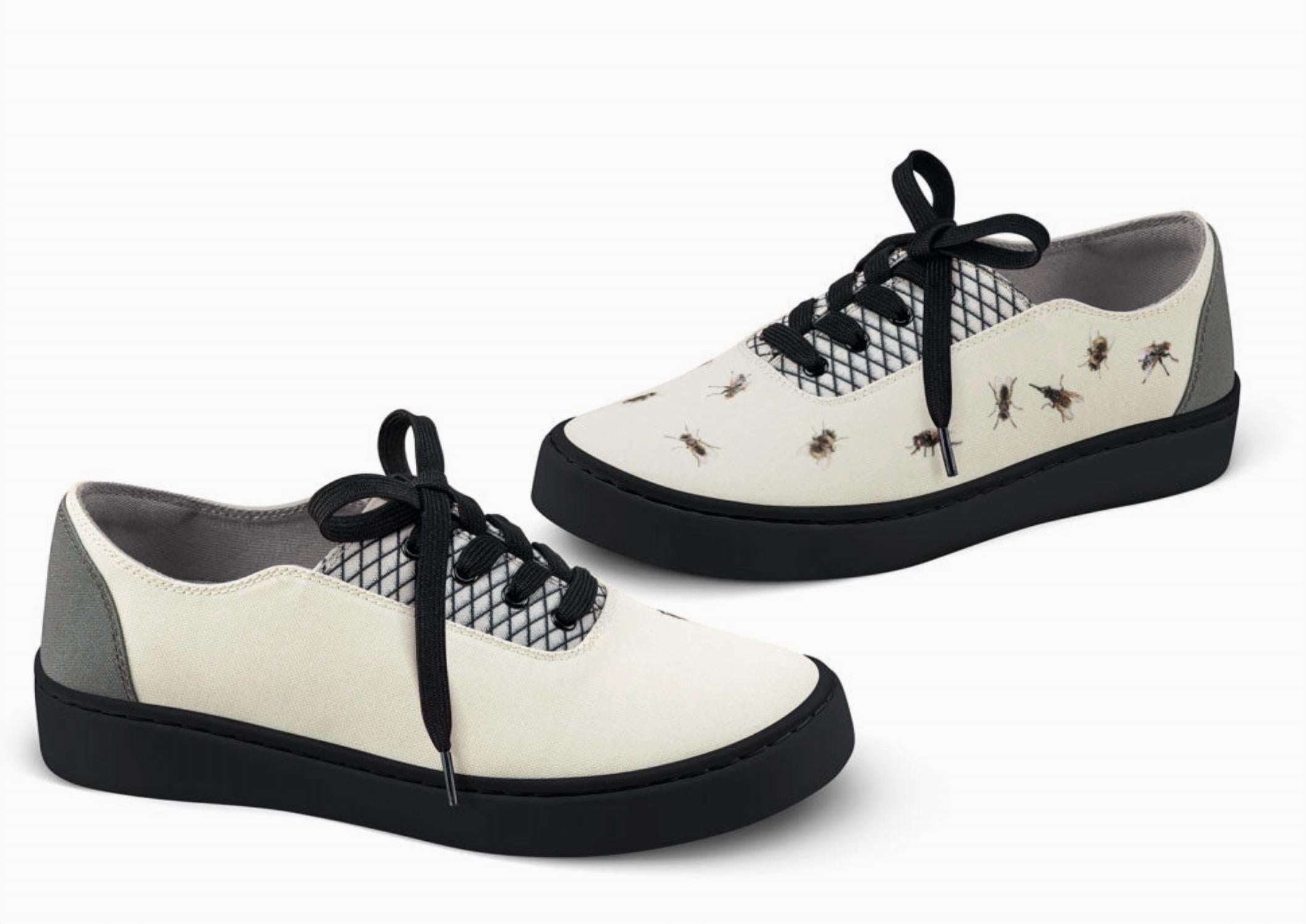 Hot Chocolate Design Women's Buzzing Casual Sneakers in white - women's sneaker - detail view