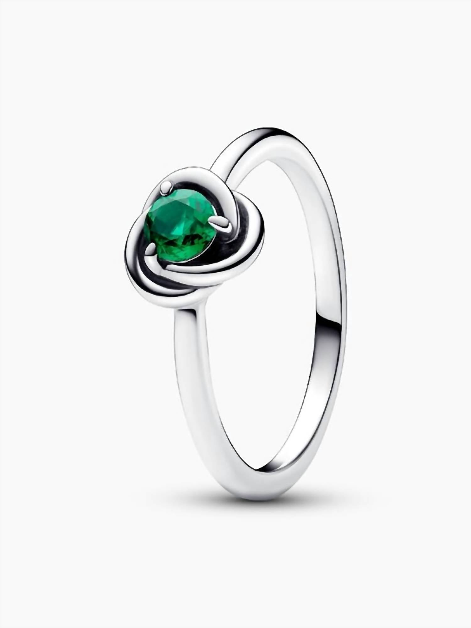 Pandora Women's May Eternity Circle Ring in royal green crystal - women's jewelry