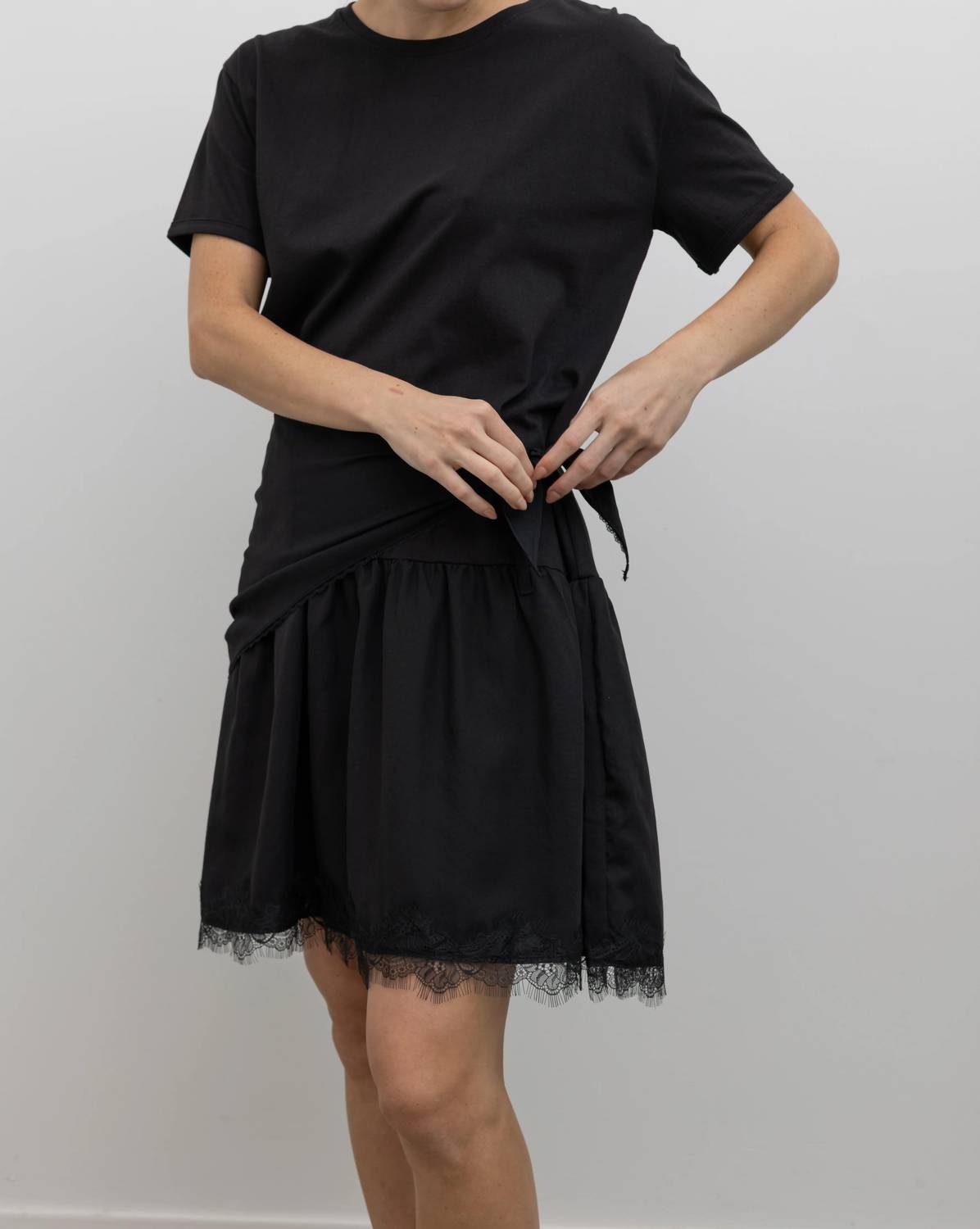 Collective - Lace Hem Wrap Mini Dress