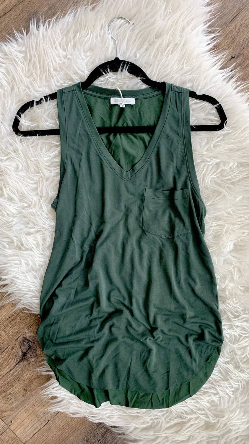 Another Love - Esther Breast Pocket Tank Top