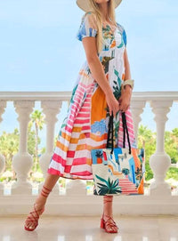 Dolcezza - Pots On The Stairs Crinkle Dress