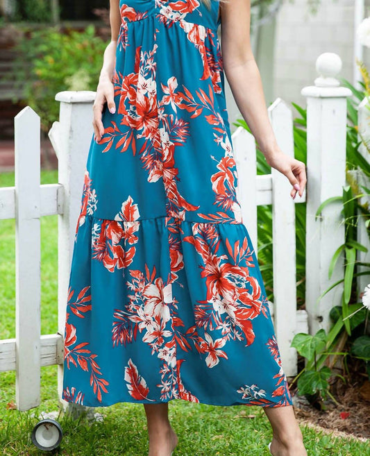 Shewin - Strappy Open Back Floral Maxi Dress