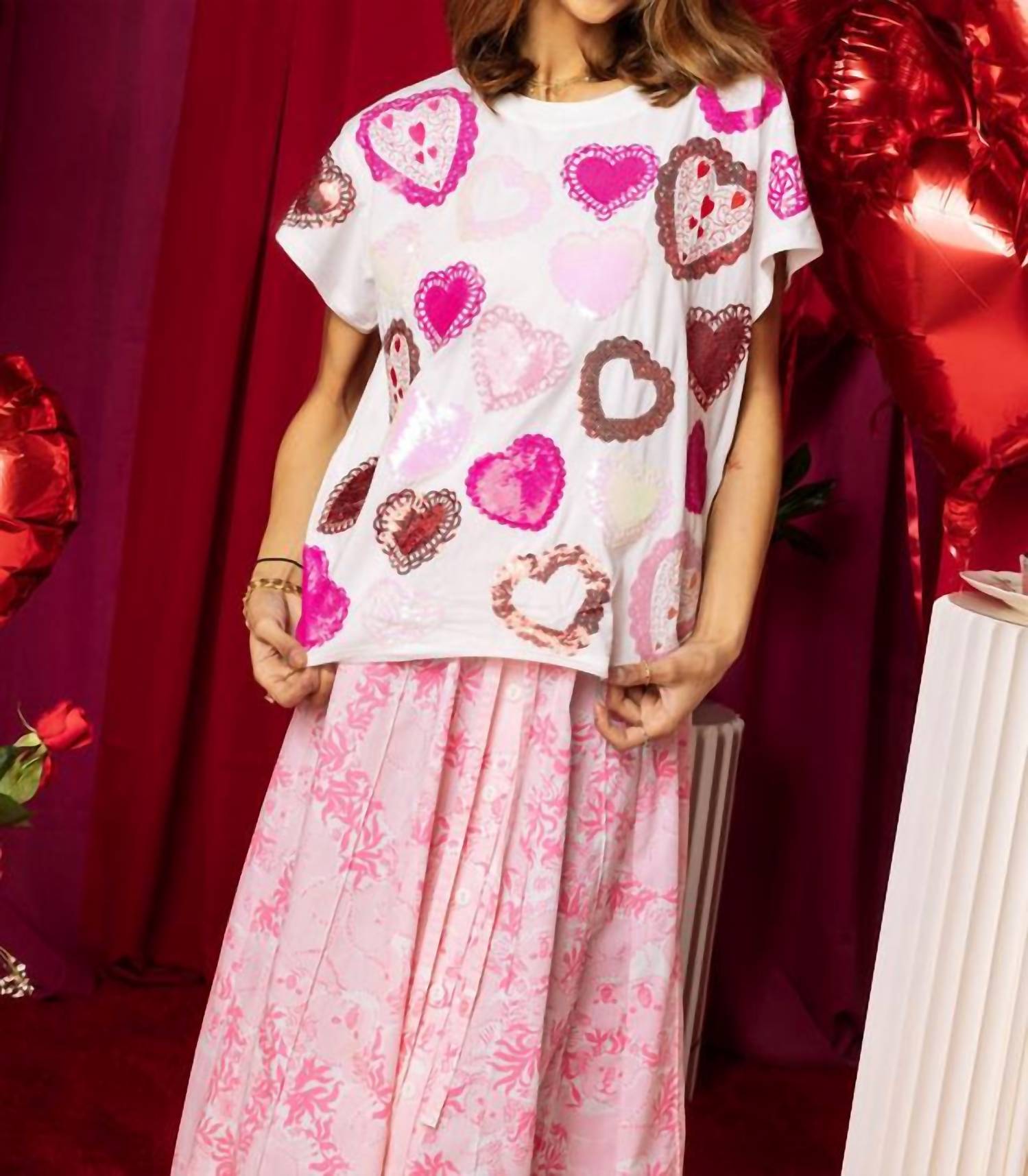 Queen Of Sparkles - Doily Heart Tee