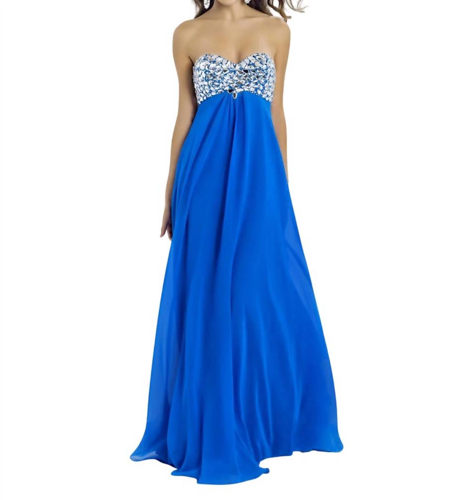 Blush Prom - Stones And Crystals Flowy Prom Dress