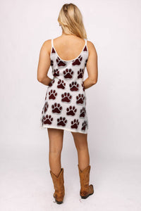Queen Of Sparkles - Licensed Miss State Knit Rhinestone Mascot Tank Dress