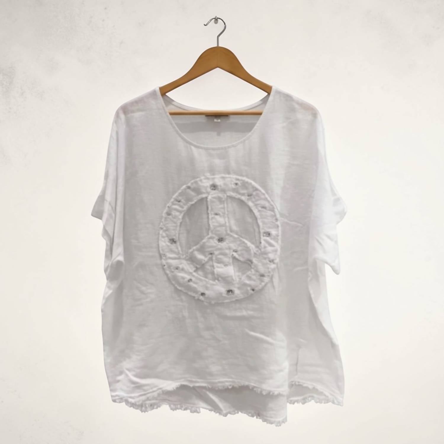 Made In Italy - Peace Linen top