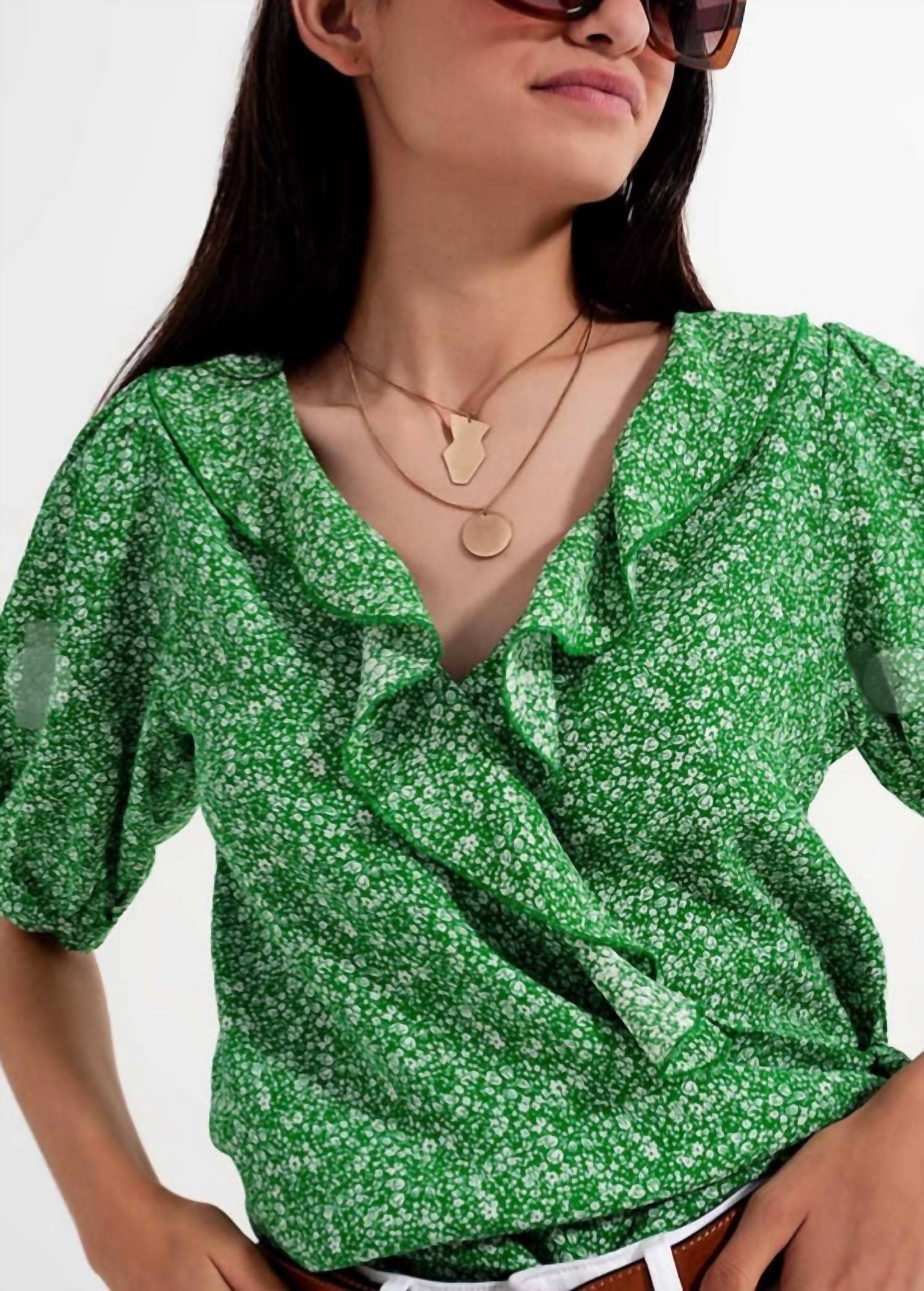 Q2 - Snow In Summer Wrap Blouse
