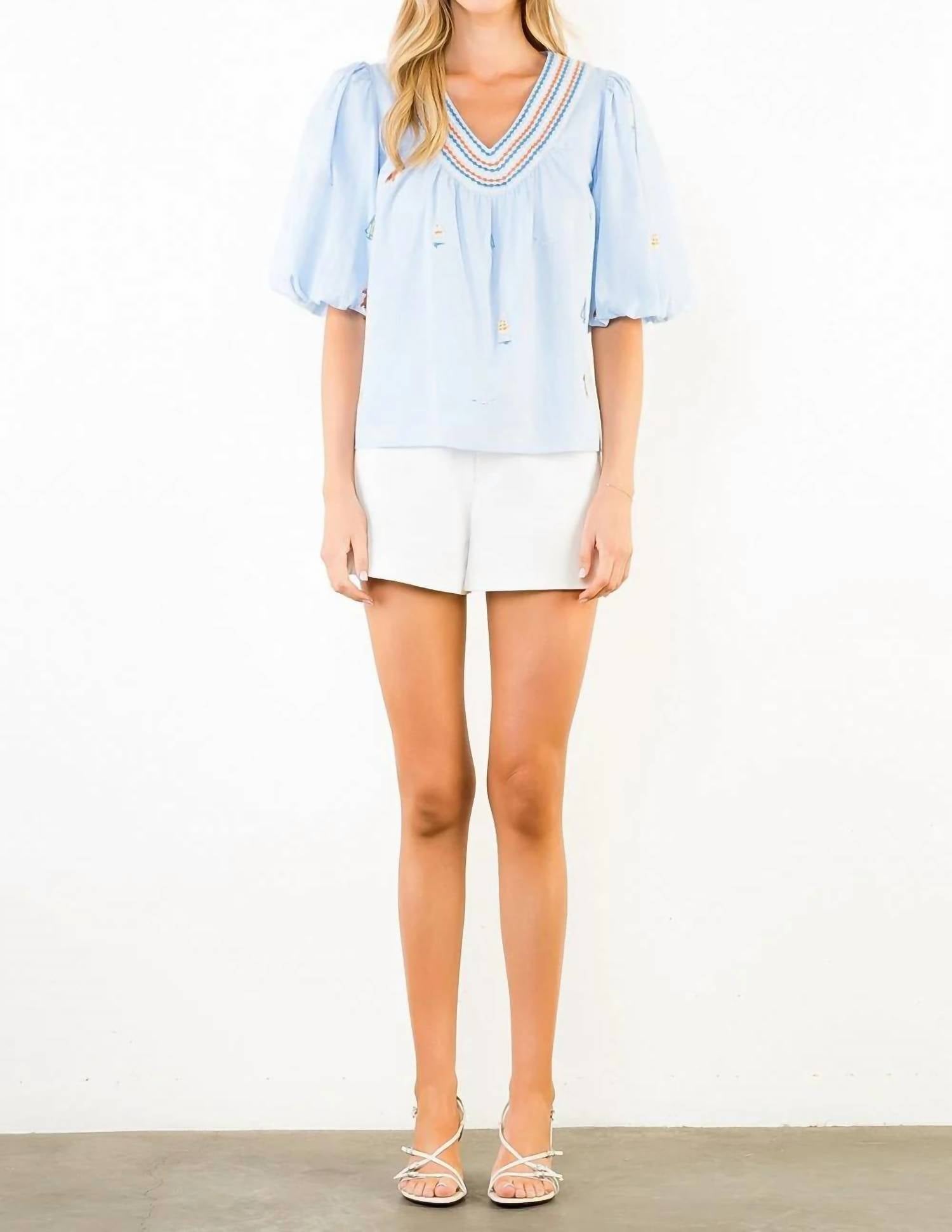Thml - Puff Sleeve Sailboat Top