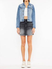 KanCan Classic Trucker Jacket in medium wash - women's jacket - view 7