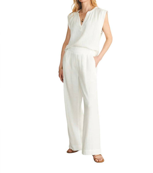 Faherty - Dream Cotton Gauze Wide Leg Pants