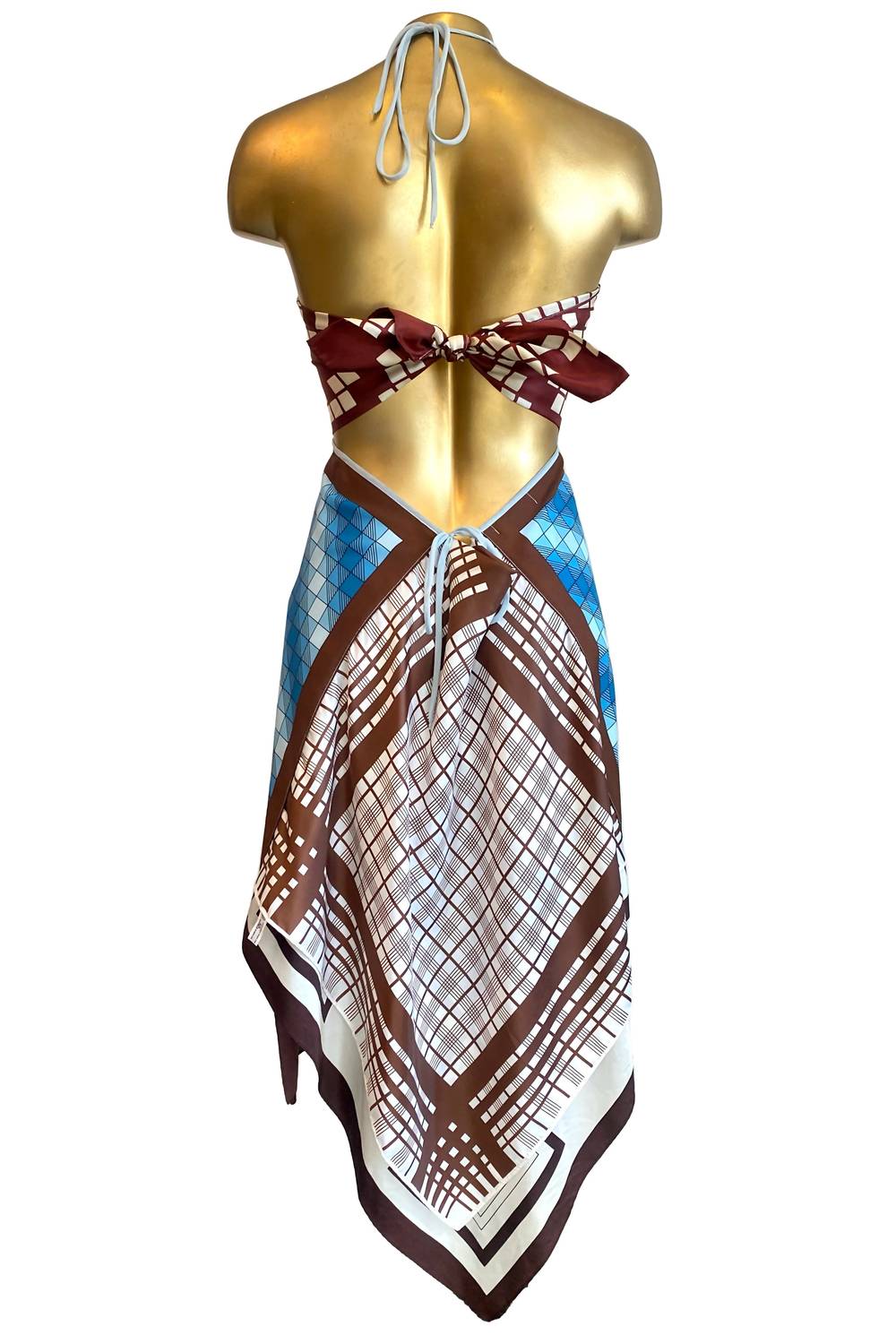 Candice Held - Women's Carmen Geometric Tiles Vintage Midi Scarf Dress