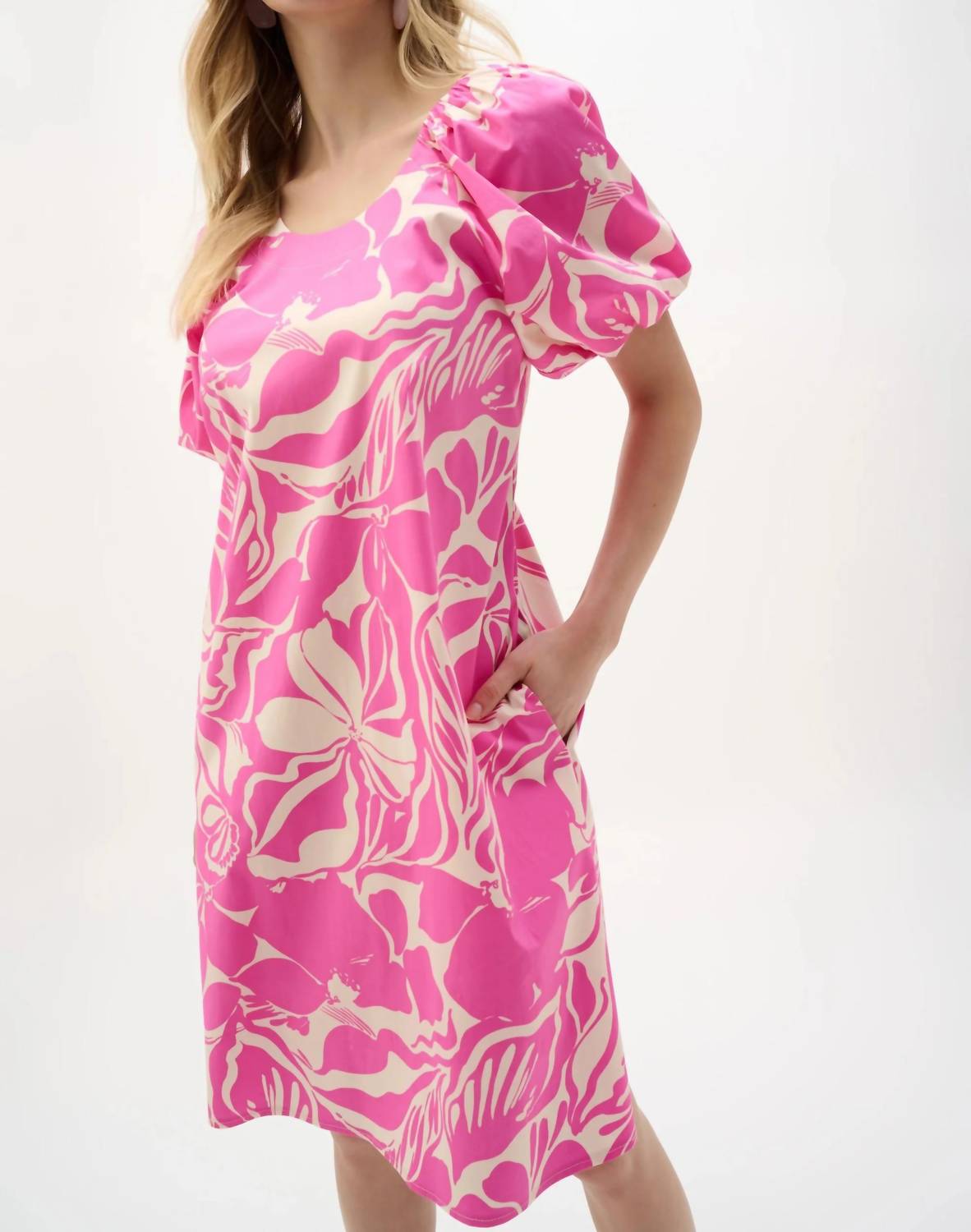 Joseph Ribkoff - Floral Puff Sleeve Shift Dress