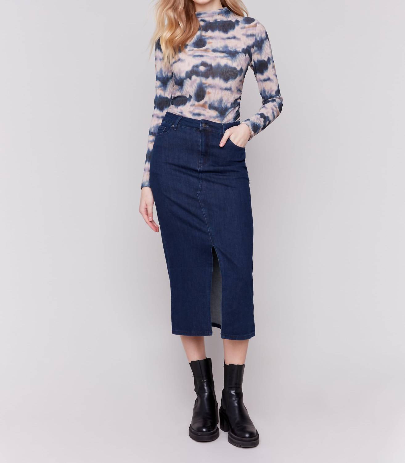 Charlie B - Long Denim Skirt