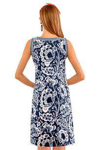 GRETCHEN SCOTT Flirt Flora Mini Dress in navy - women's dress - alternate view