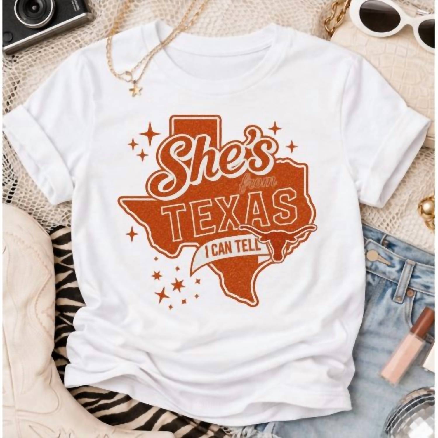 Very Cherry - Women's She’s From Texas Longhorn Graphic Tee