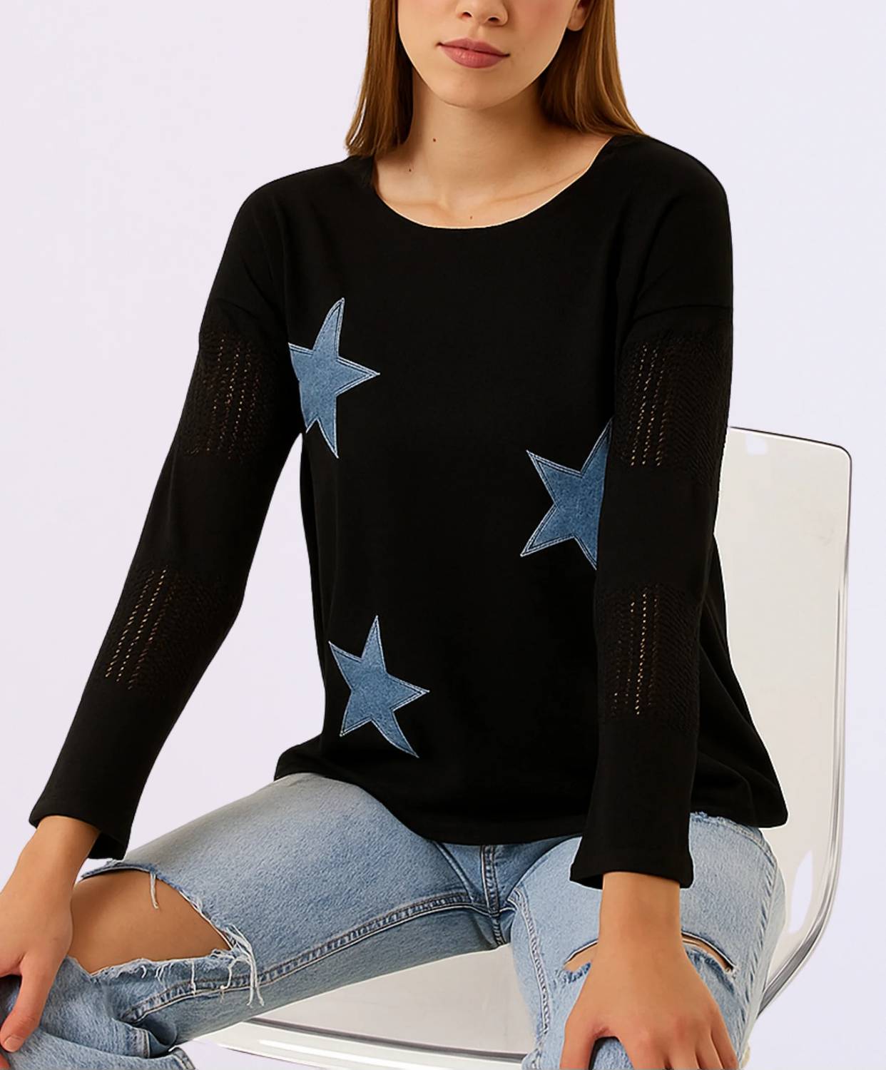 French Kyss - Long Sleeve Star Top