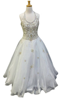 Little Rosie - Girl's Sleeveless Halter Maxi Dress