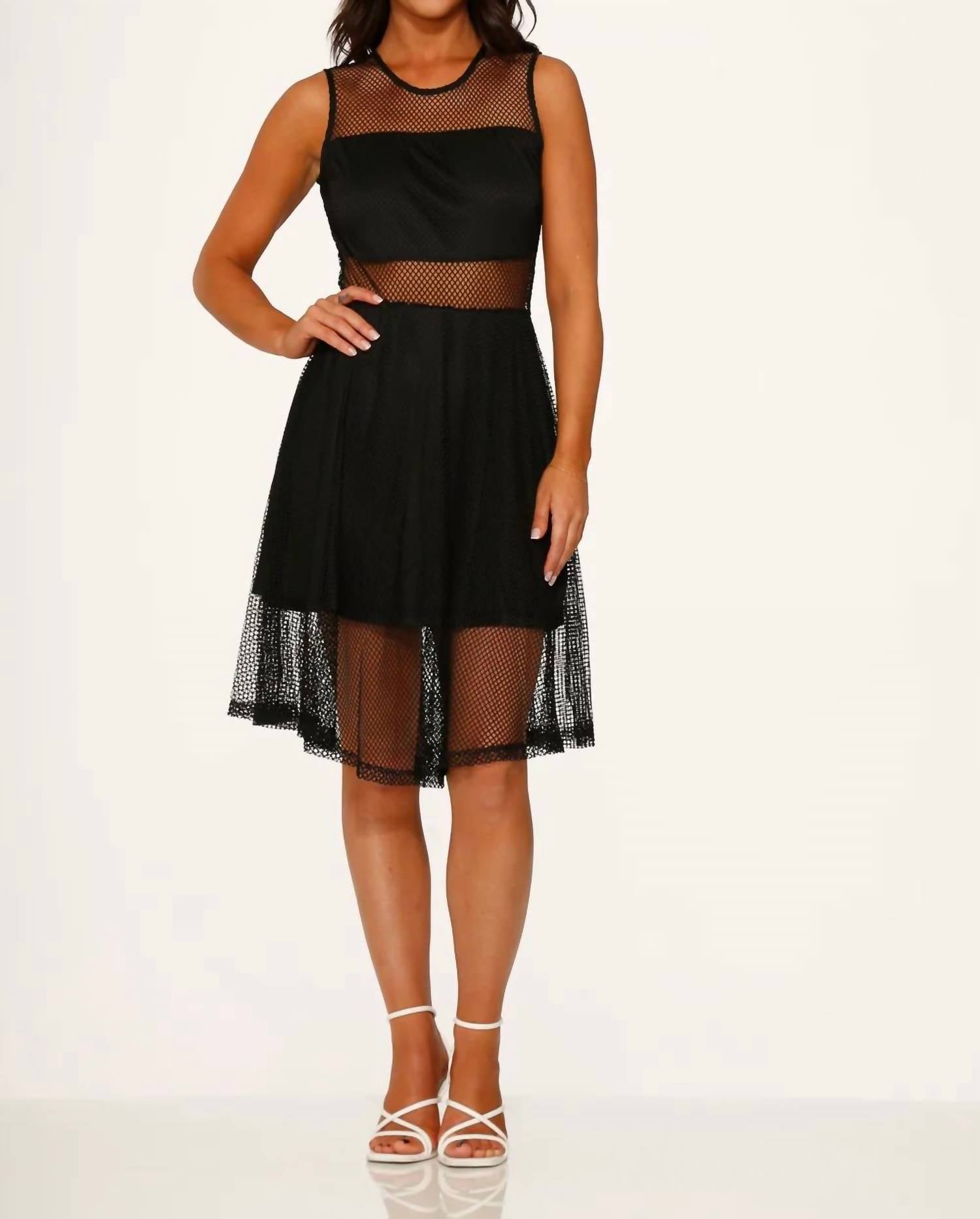 Orchid Bloom - Fishnet Sleeveless Dress