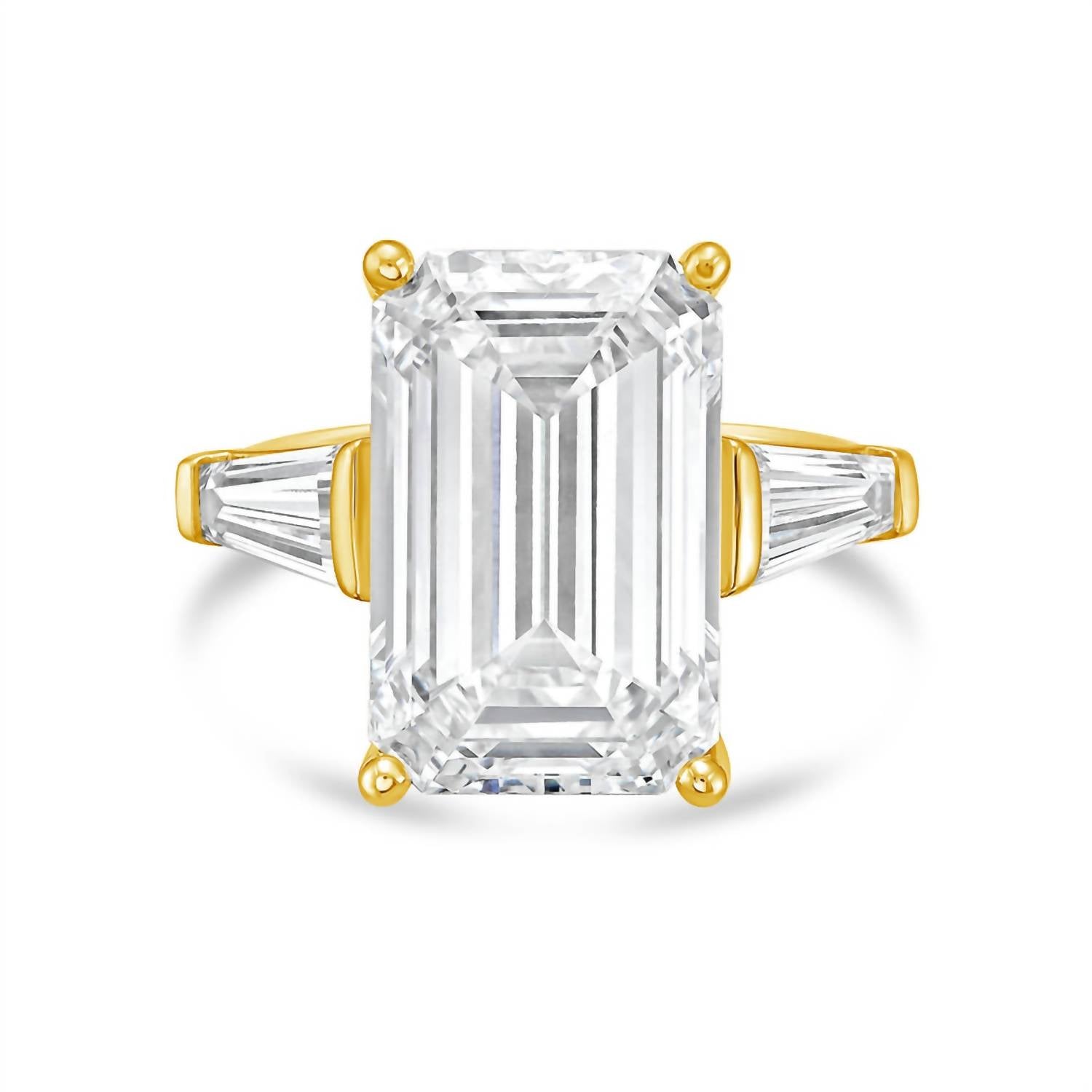 Diana M Jewels - Women's Emerald & Baguette Lab-Grown Diamond Fashion Ring (8.00 Ct) - Elegant Plus