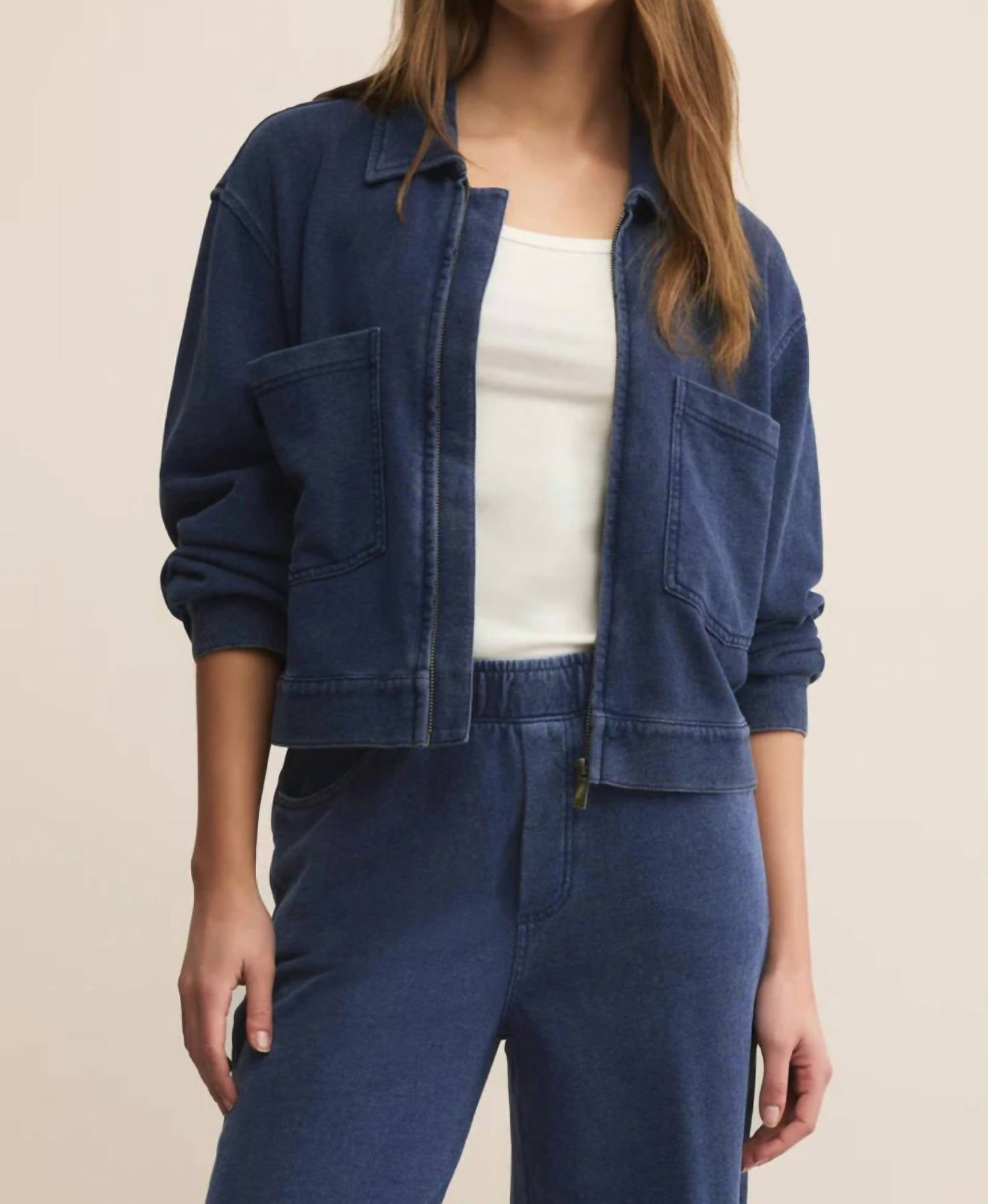 Z Supply - Cropped Knit Denim Jacket