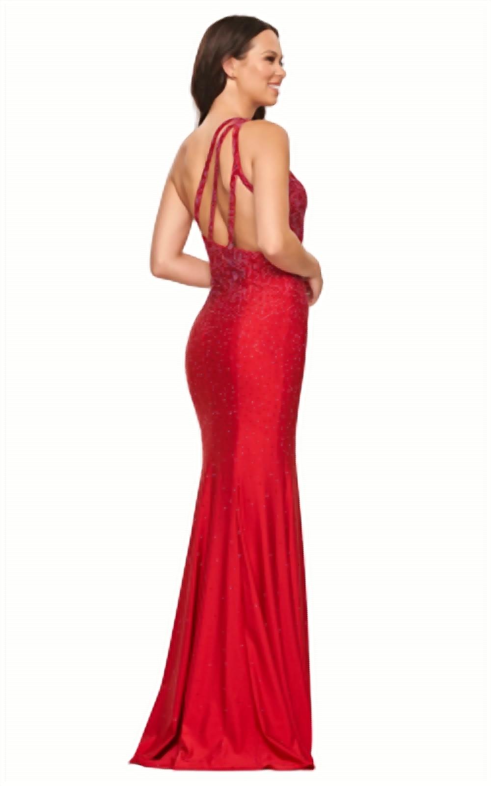 Faviana - One shoulder Hot Stone Gown