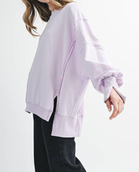 Aemi + Co - Oversized Seam Detail Pullover Sweatshirt