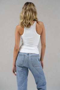 Lna - Skinny Racer Ribbed Tank Top