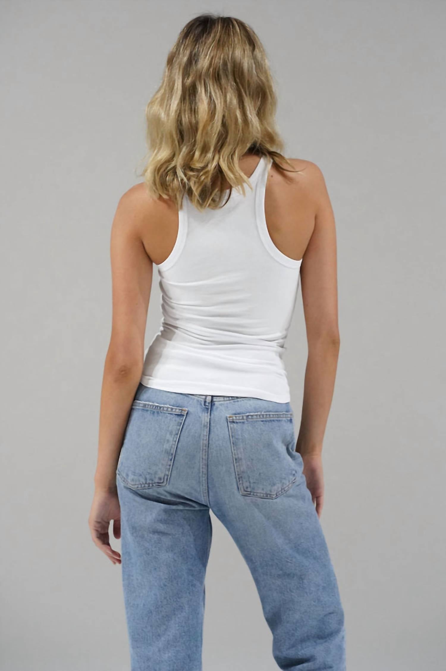 Lna - Skinny Racer Ribbed Tank Top