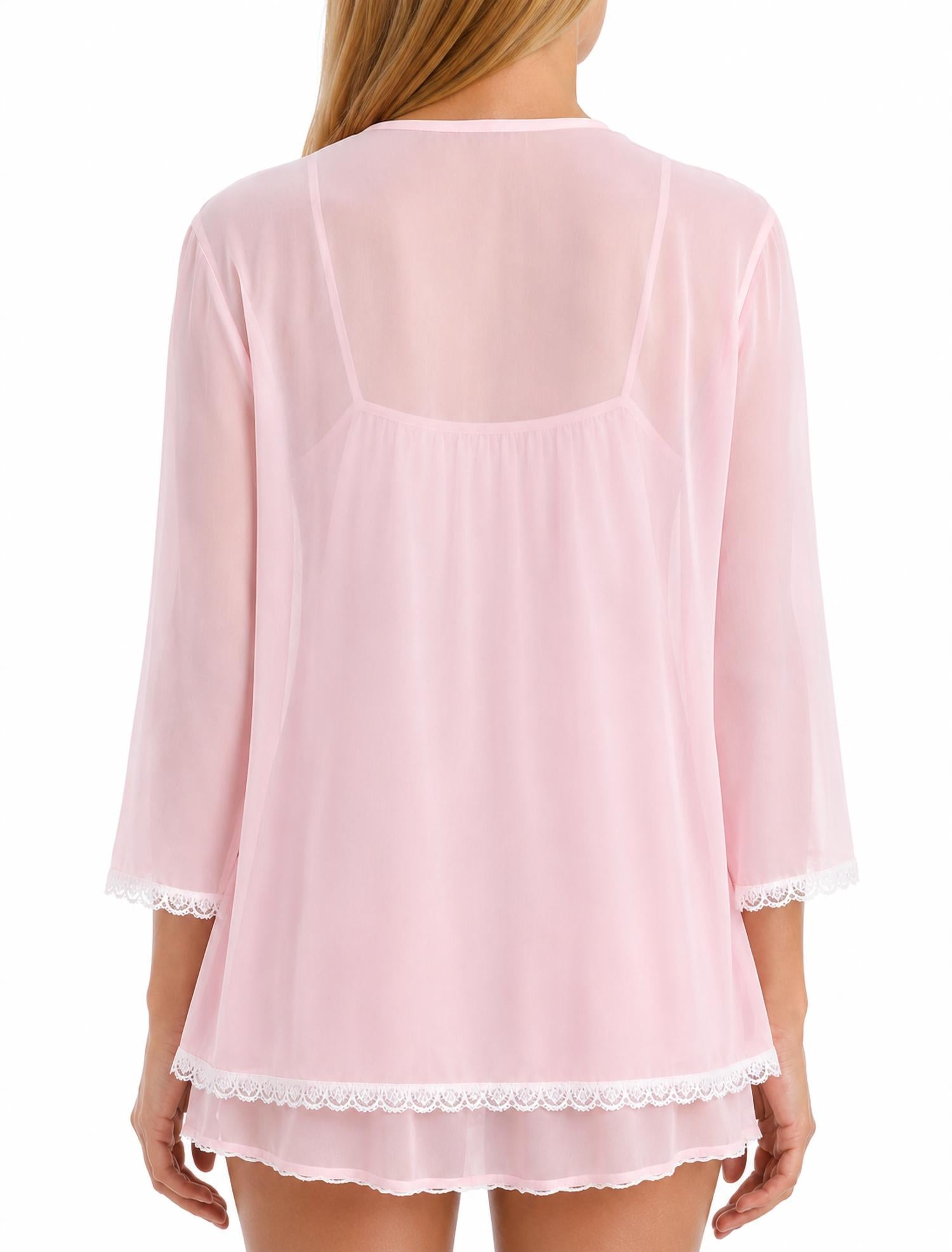 Amanda Rich - TRICOT BED JACKET WITH LACE