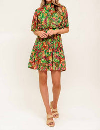 Flying Tomato - Patterned Woven Mini Dress