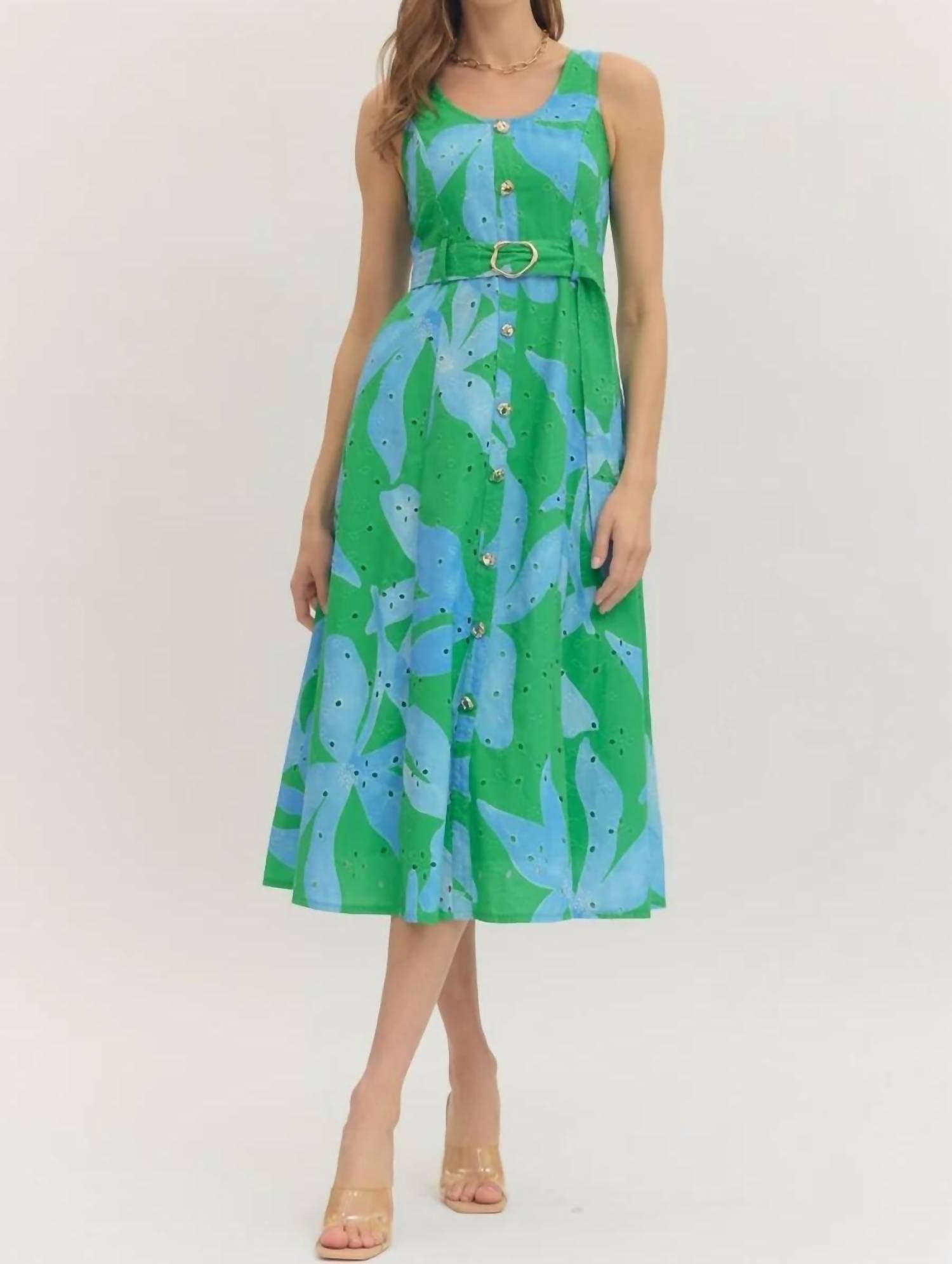 Entro - Vibrant Floral Print Midi Dress