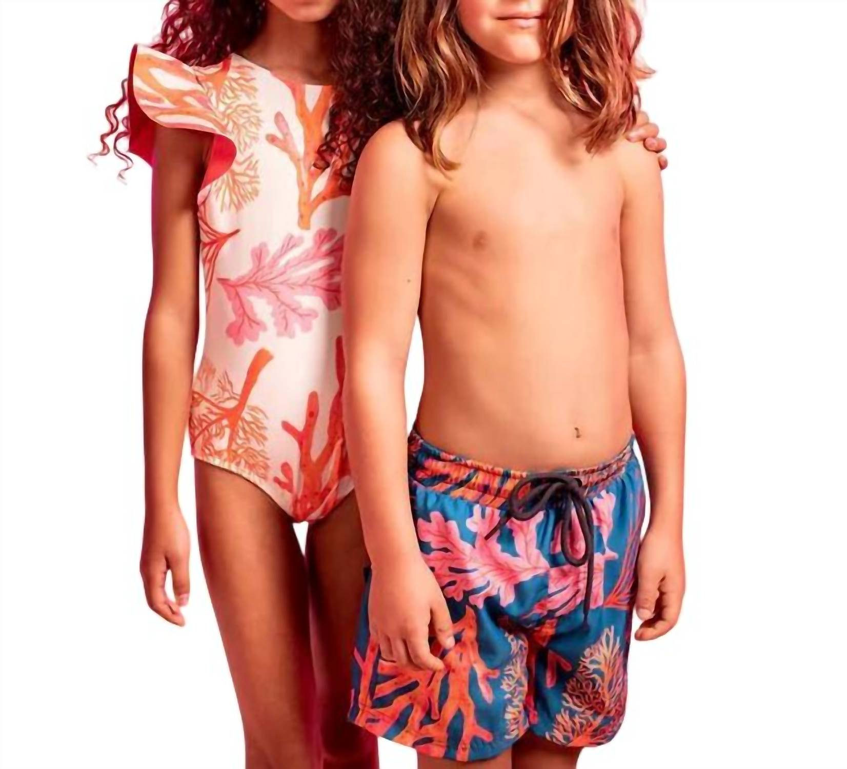 Appaman - Boys Blue Coral Swim Trunks