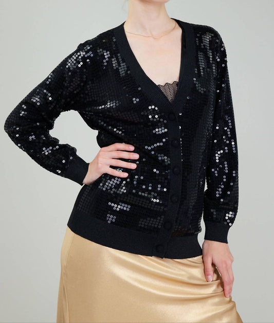 Nyland - Bria Button Front Sequin Cardigan