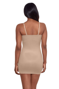 Miraclesuit Show Stopper Strapless Slip Mini Dress in warm beige - women's dress - view 4