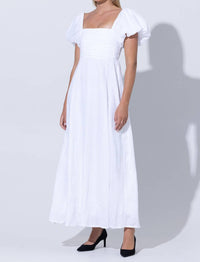 Lusana - Amy Puff Sleeve Linen Maxi Dress