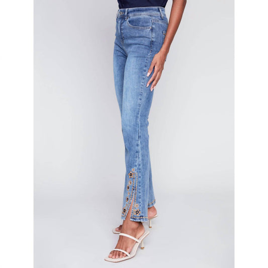 Charlie B - Embroidered Slit Pants