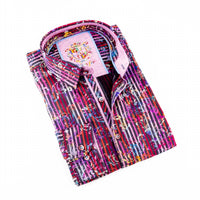 Eight X - Flocking Button Down Shirt With Stripes