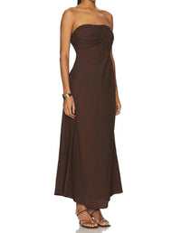 Sovere - A-line Strapless Maxi Dress