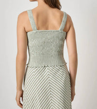 Lilla P - Striped Smocked Tank Top