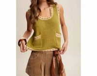 Listicle - Contrast Trim Sleeveless Knit Top