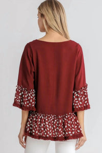 Umgee - Linen Blend Animal Print Top