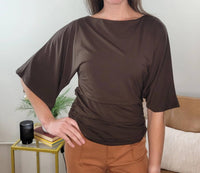 Allie Rose - Lori Quarter Sleeve Top With Cinched Sides