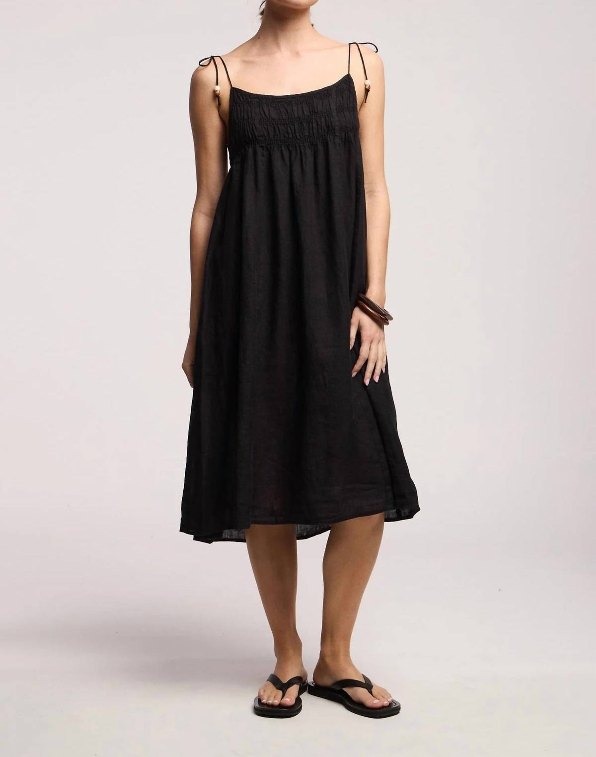 Velvet By Graham & Spencer - Teresa Babydoll Linen Midi Dress