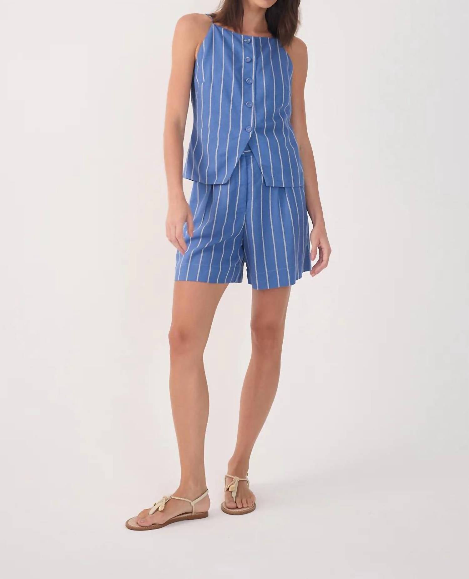 dress to Iris Walking Shorts in blue stripe - women's shorts