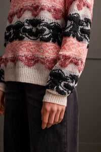 Tribal - Looped Yarn V-neck Sweater