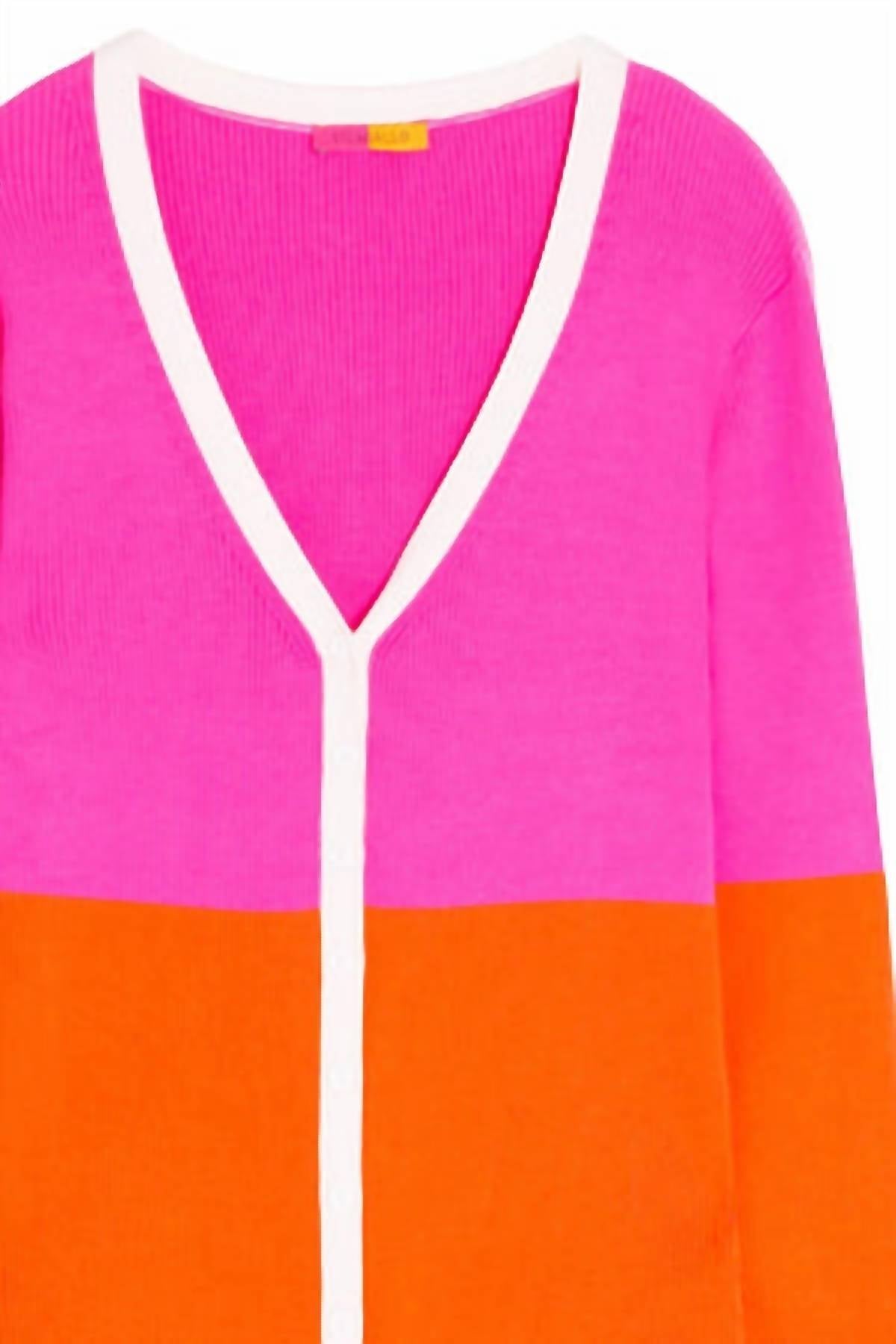 Vilagallo - Knitwear Serena Bicolor Long Cardigan