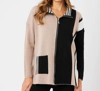 Angel Apparel - Two Tone Stripe Detail Jacket