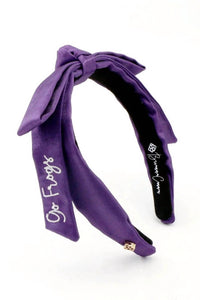 Brianna Cannon - Women's Go Frogs Embroidered Thin Purple Bow Headband