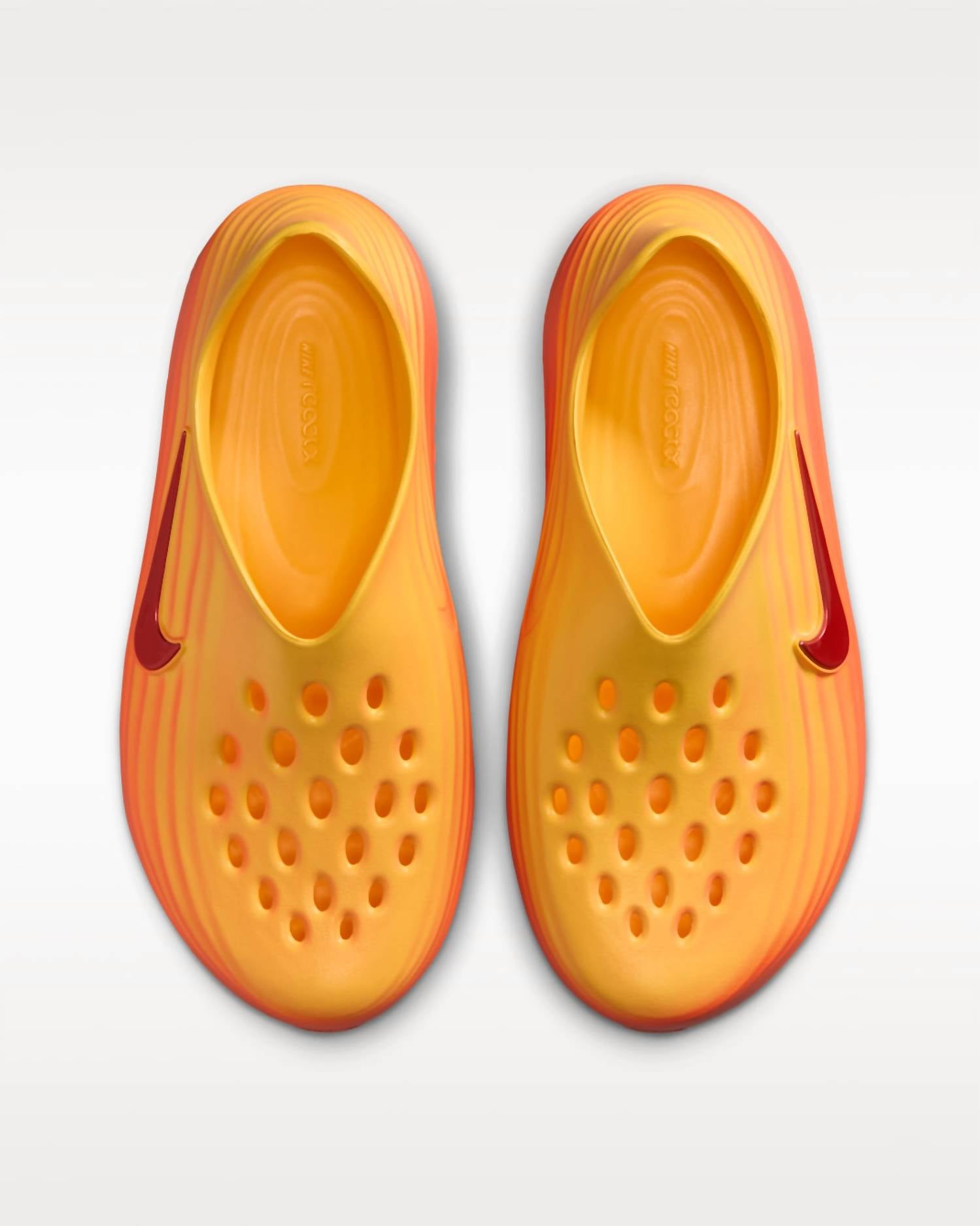 NIKE Men's Reactx Rejuven8 Sandals in topaz gold light crimson turf orange - men's sandal - detail view