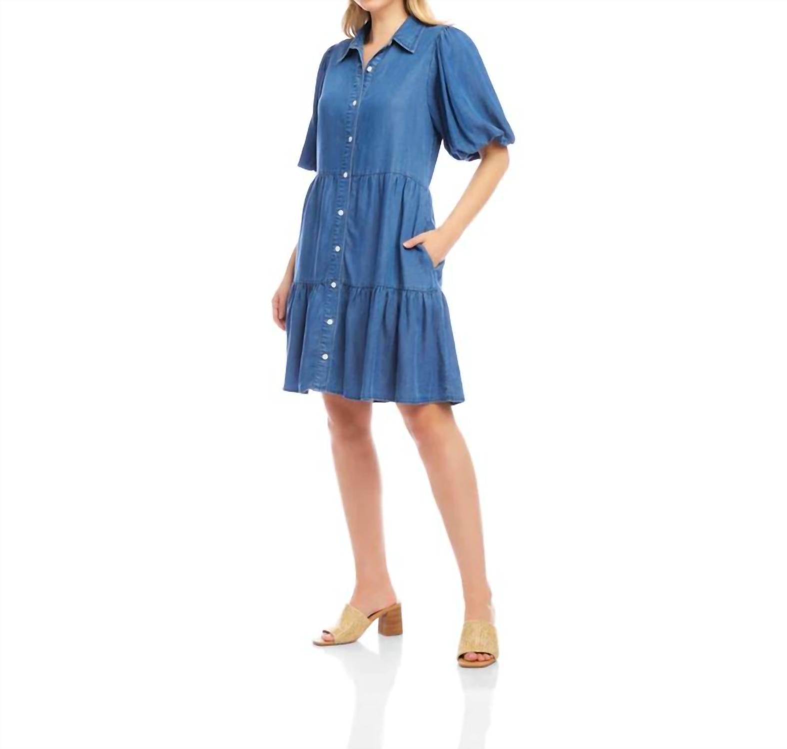 Karen Kane - By the Sea puff sleeve dress